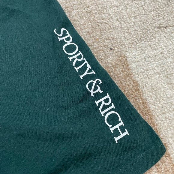 NEW SPORTY AND RICH GREEN SHORTS SZ EXTRA SMALL XS - Picture 2 of 4